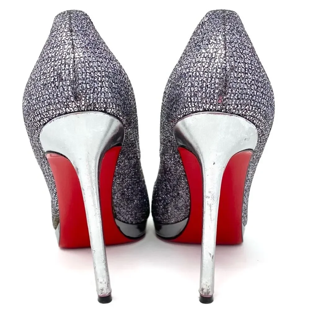 Christian Louboutin Filo 120 Glitter Specchio Pumps EU 38 / US 7 - Picture 8 of 13